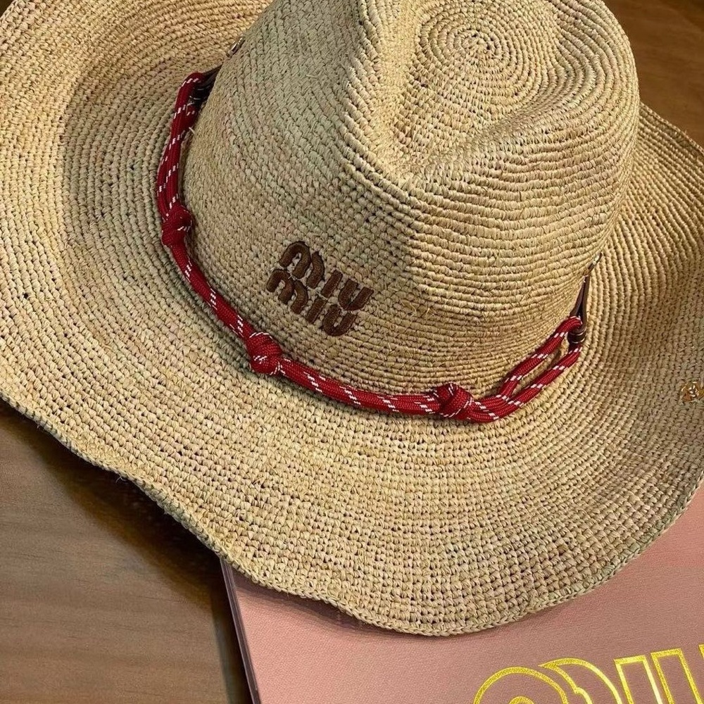 🎠MiuMiu popular woven straw hat - Picture 2 of 7
